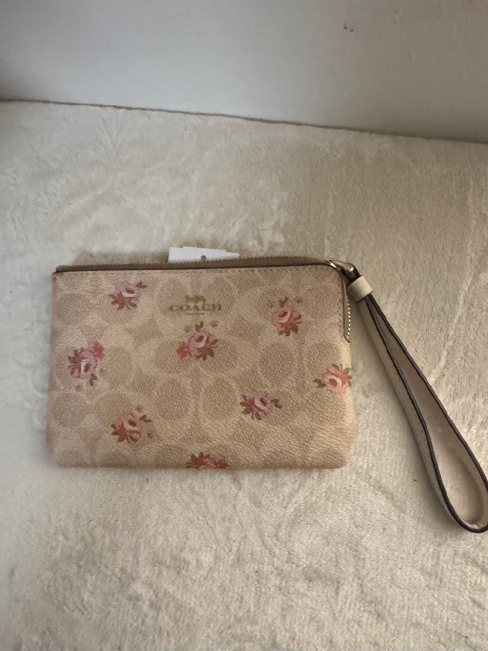 Coach Blush Floral Signature Wristlet